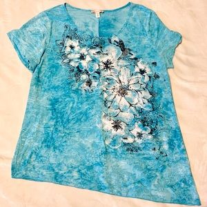 Fun top with an asymmetrical hemline